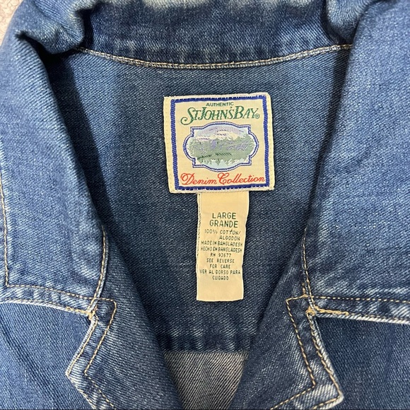 Vintage Denim Vest St John's Bay Size Large Jean Vest - Picture 7 of 7